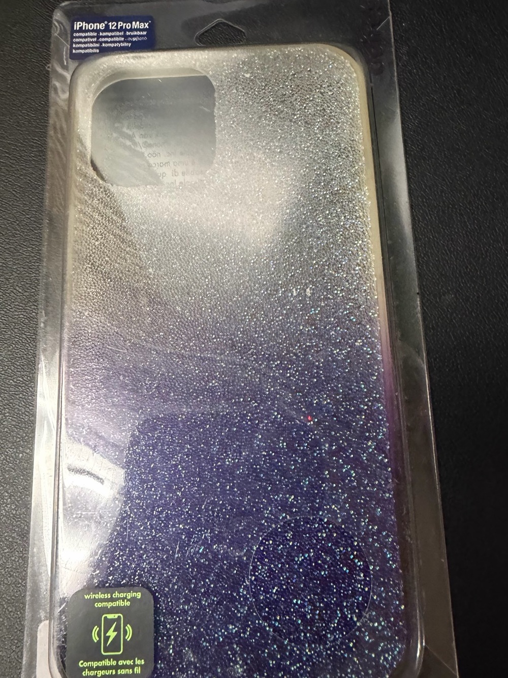 iPhone 12 Pro Max Glitter Gradient Phone Case - Purple/Silver